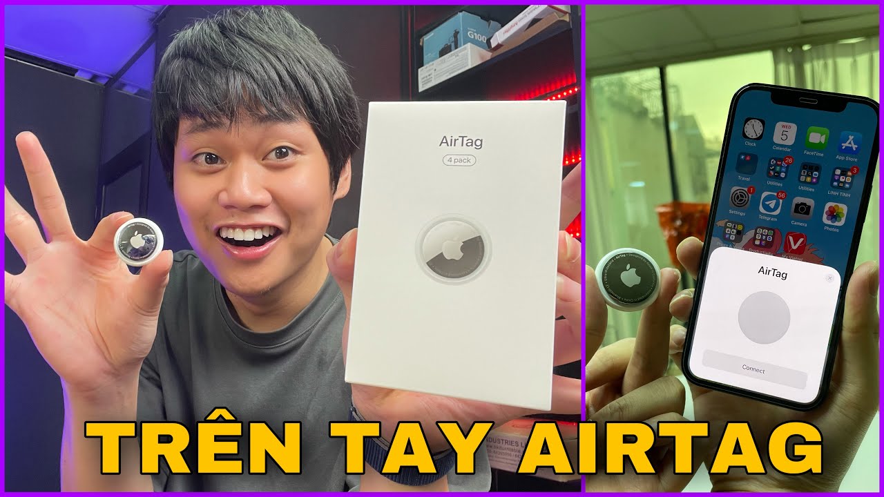 Unbox  Nghịch Thử Airtag: Giá 790K, Không Kèm Dây Đeo...