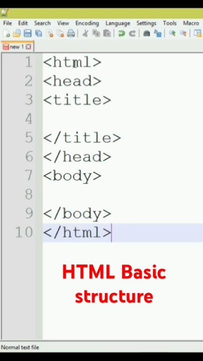 HTML Basic structure 🔥🔥 - YouTube