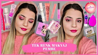 Tek Renk Makyaj Pembe | Her Şey Pembe ! 💖