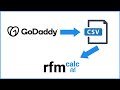 How to export GoDaddy orders to a CSV file and what fields does a GoDaddy CSV file contain