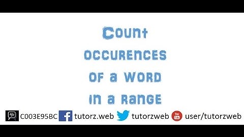 How to count the occurrences of a word in a range