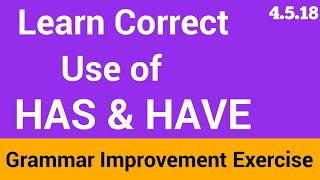 Learn correct use of Has & Have | English grammar | tenses |