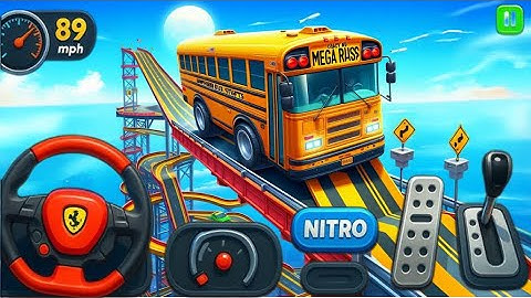 Crazy Bus Mega Ramp Impossible Racing Bus Stunts Impossible Tracks Android Gameplay Video P-04