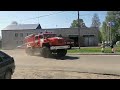 автомобили пожарные Урал АЦ 9.0-60 и ЗИЛ-131 АЦ 2.4-40 выезд из пожарной части,из архива 2021 года
