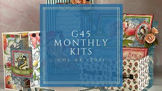G45 Monthly Kits Vol 04 2021 - Shadow Box, Wallet Album, Desktop Organizer, and Gatefold Card Set