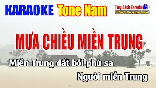 MƯA CHIỀU MIỀN TRUNG || Karaoke Tone Nam - Karaoke Nhạc Sống Tùng Bách