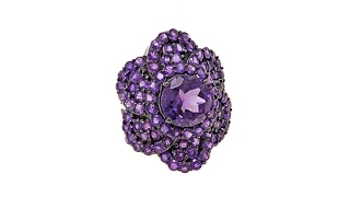 Colleen Lopez 9.82ctw Amethyst Flower Ring