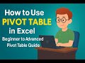 How to Create a Pivot Table in Excel? | Step-by-Step Tutorial for Beginners  🔥🔥(Full Guide)