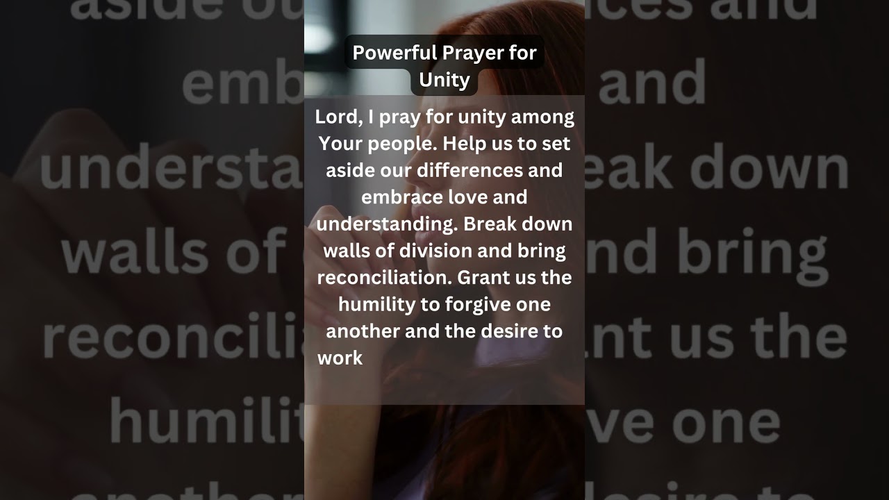Watch Powerful Prayer For Unity on YouTube Watch Powerful Prayer For Unity on YouTube