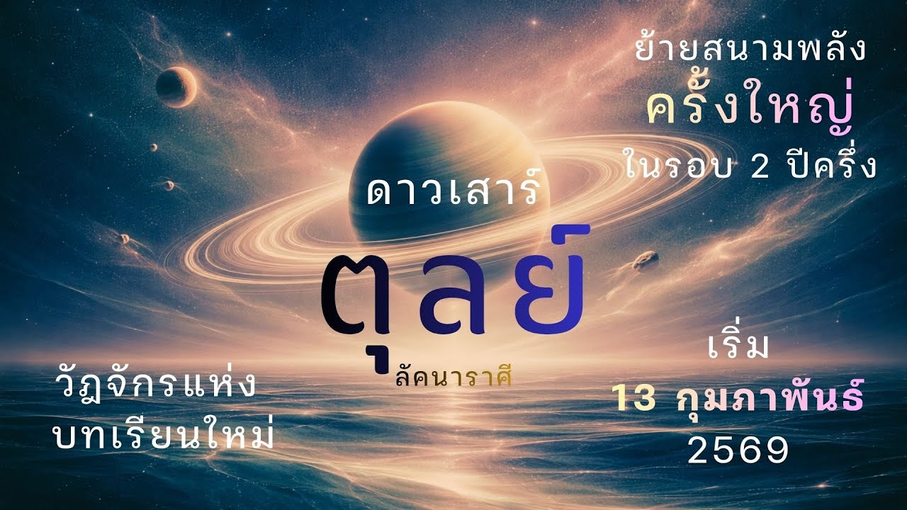 ลัคนาราศีตุลย์ “ดาวเสาร์” ย้ายสนามพลังครั้งใหญ่ ในรอบ 2 ปีครึ่ง มีผลตั้งแต่ 13 ก.พ.69 เป็นต้นไป