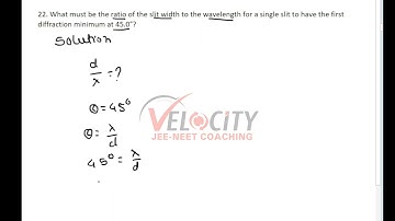22. What must be the ratio of the slit widthto the wavelength for a single slit to havethe first
