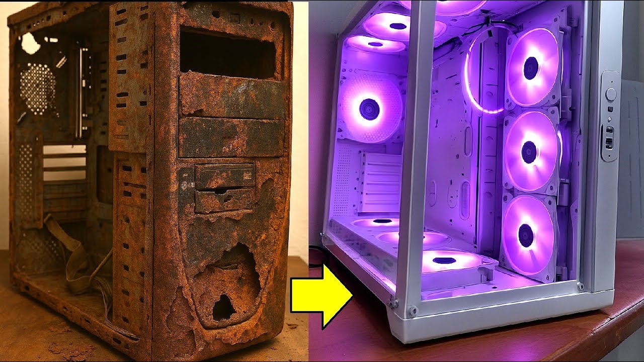 Rusted Computer Big Transformation Restoration Destroyed Computer Abandoned lian li 011 ...