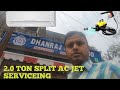 2.0 ton Mitsubishi heavy duty split AC jet service in Dhanraj fast food restaurant #airconditioner