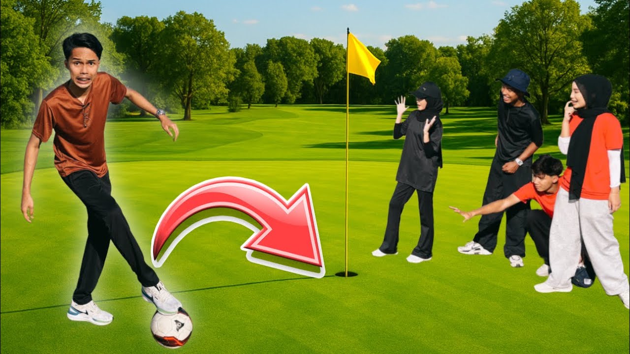 PERTANDINGAN FOOTGOLF BERPASANGAN! ABANG LAWAN ADIK 