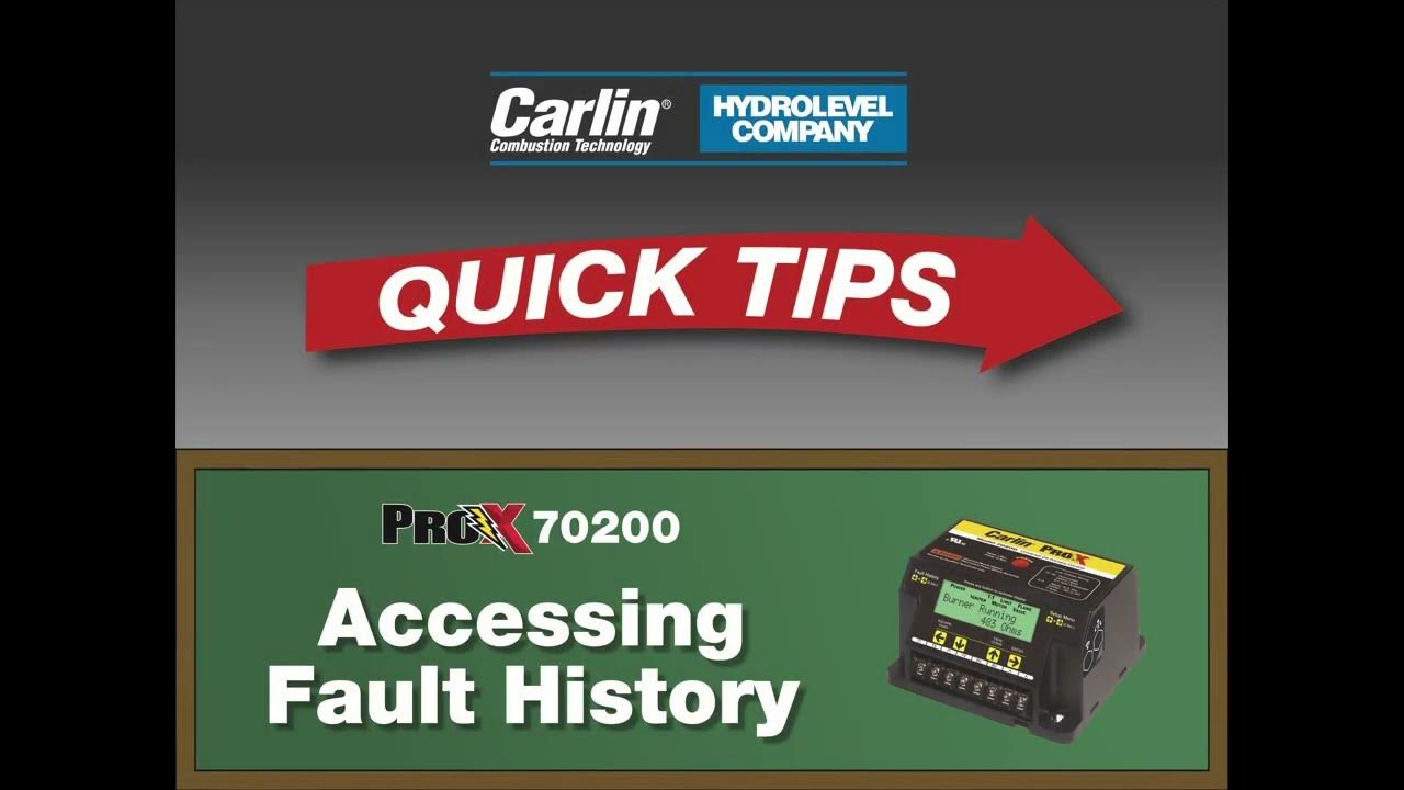 Carlin & Hydrolevel Quick Tips ProX 70200 Accessing Fault History
