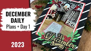 December Daily 2023 Organization, Plans + Day 1 | Scrapbooking Idea