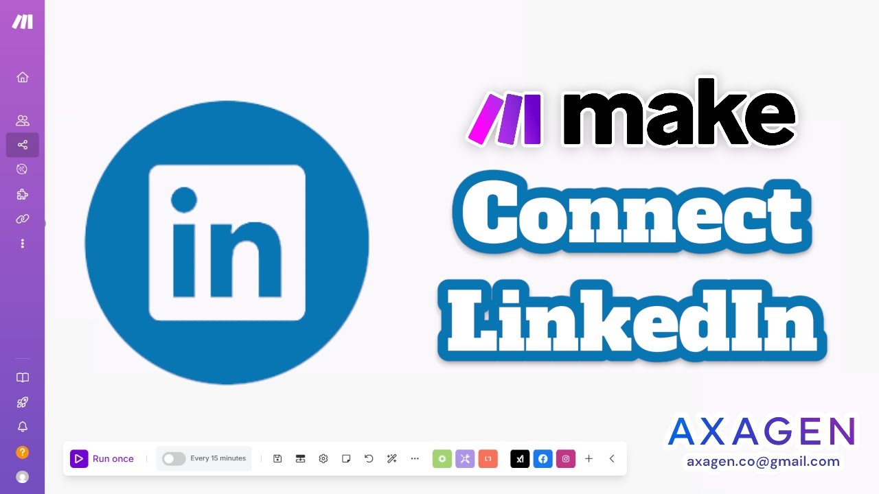 Make.com LinkedIn automation tutorial showing post creation interface