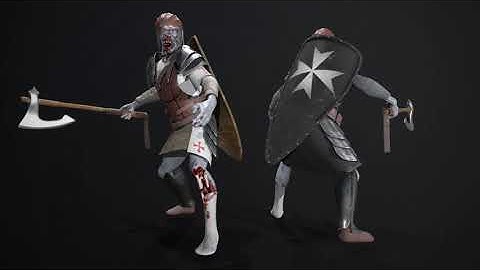 Zombie Crusader game ready 3D model