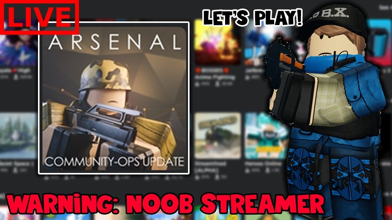 Roblox Arsenal Live Stream Noob Streamer Youtube - noob vest roblox