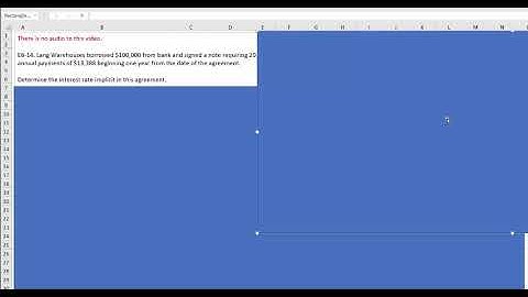 Calculating the implicit interest rate using Excel or using present value of an annuity table
