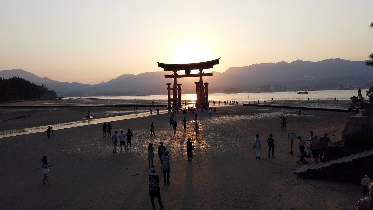 Miyajima, Japan - Itsukushima Shrine Torii Gate at Sunset (2019)