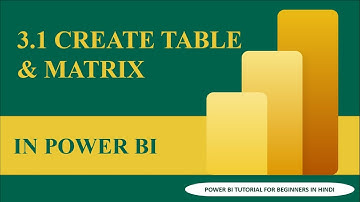 3.1 Create Table & Matrix in Power BI | Power BI Tutorial in Hindi | by Sachin (Excellearn)