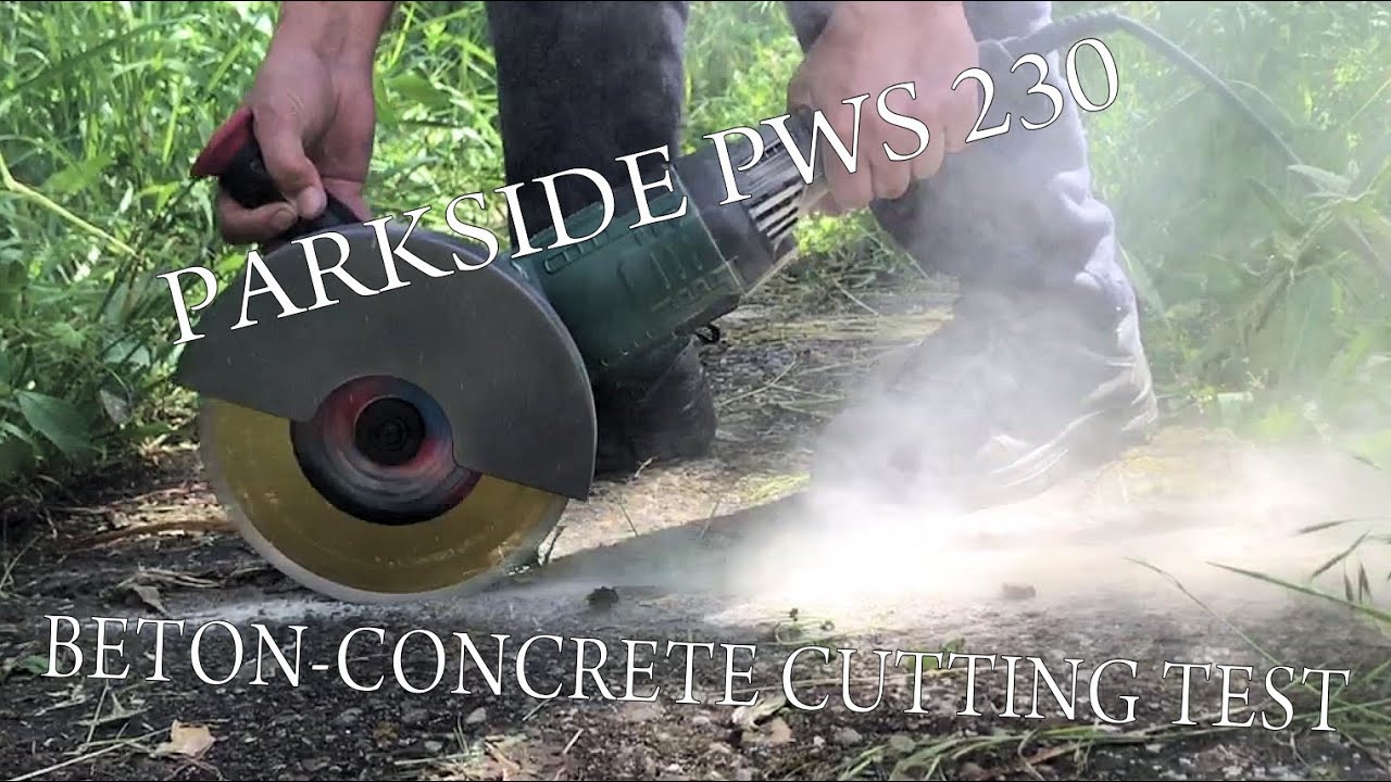 Parkside PWS-230-D4 XXL Angle Grinder from LIDL - Concrete cut Test (BETON)  incl Unboxing - YouTube