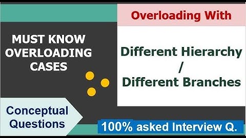 Overloading with Different Hierarchy args || Tricky Interview Que. || Must-Know Case of 2 Branch ||