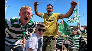 Driving along the crowd around CELTIC Park ahead FINAL of Scottish Premiership TROPHY DAY Pt 2/2