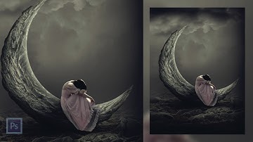 "Broken Moon" Fantasy Photoshop manipulation | Stone Effect in Photoshop cc Tutorial...