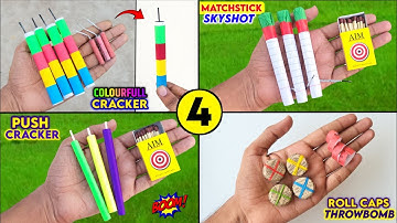 4 Amazing homemade carckers , how to make skyshot at home , matchsticks crackers making