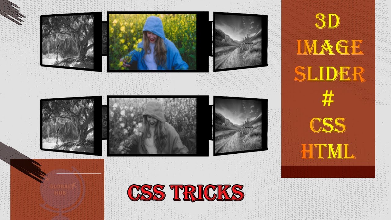 3d Image Slider using CSS HTML #3d #css #slider - YouTube