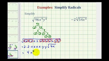 Ex:  Simplify Radicals with Variables - Not Perfect Roots