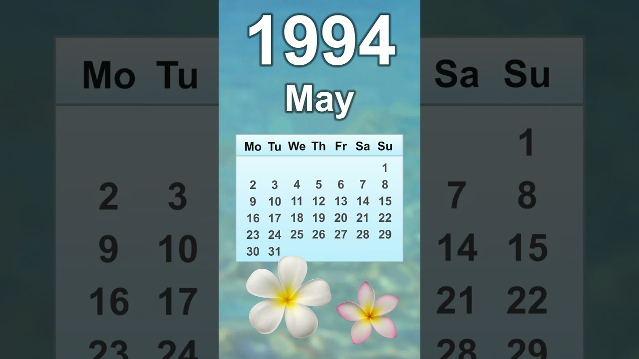 May 1994 Calendar - YouTube