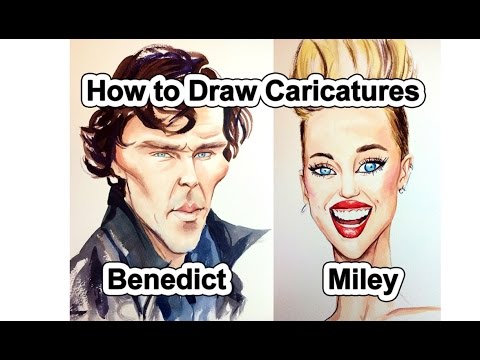 caricatures:-benedict-cumberbatch-and-miley-cyrus
