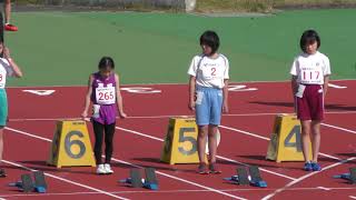 5年生100m女子 タイム決勝-１ 宮城県小学生陸上競技交流大会 岩沼市陸上競技場 2020.10.31【4KｳﾙﾄﾗHD】