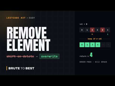 LeetCode #27: Remove Element — Two Ways, Both O(n)