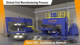 BOLDRINI Dished Head Production Line | Dishing Press w/Manipulator + Flanging Machine