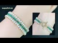 【簡単レシピ】ファイヤーポリッシュと3mmパールで作るブレスレット How to make a bracelet using firepolish and pearls. Easy tutorial.