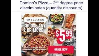 Quantity Discrimination   2nd degree price discrimination