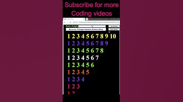 HTML, CSS and JavaScript Code to Print Reverse Triangle Number Pattern #shorts