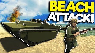 AMPHIBIOUS BEACH ATTACK IN THE PACIFIC! - Ravenfield Mods Gameplay - WW2 Mod screenshot 2