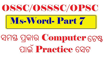 OSSSC skill test Part-7 video (Ms-Word) l Junior Clerk computer skill/practical test.