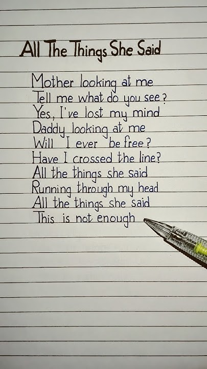 Tatu All The Things She Said Deutsche übersetzung All The Things She Said Lyrics Song by t.A.T.u. #tatu #lyrics - YouTube