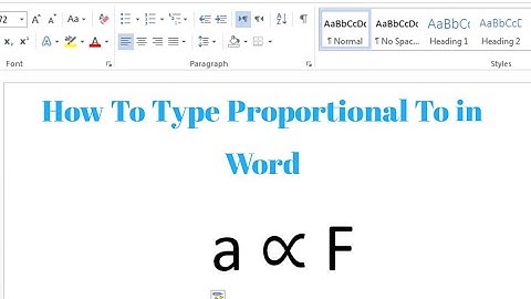 How To Type Proportional Symbol in Word | Write Proportional To in Microsoft Word