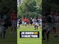 Joe Burrow showing off the CANNON