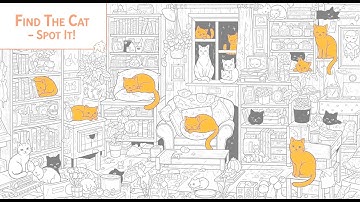 Find The Cat - Spot It! Cute and funny cat game. Mobile puzzle and hidden object game. Review.