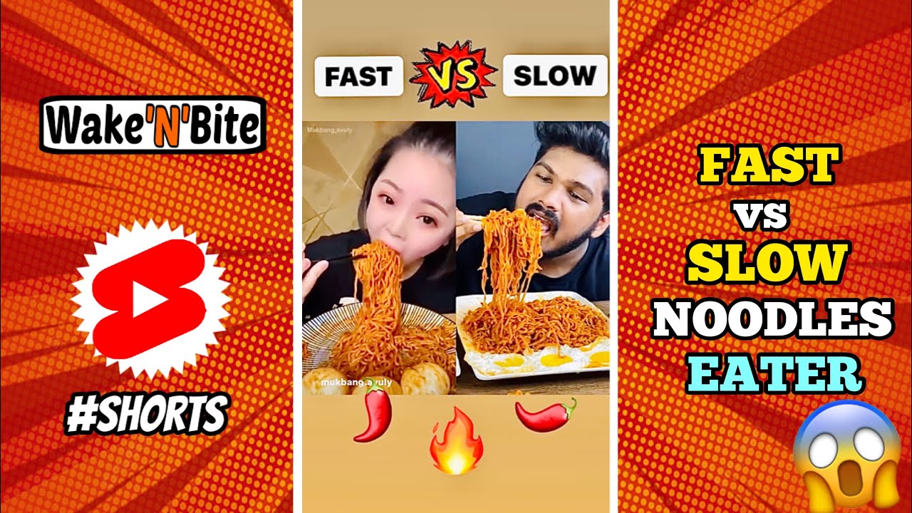 FAST vs SLOW NOODLES EATER? | Funny Food Challenge | Wake’N’Bite #Shorts