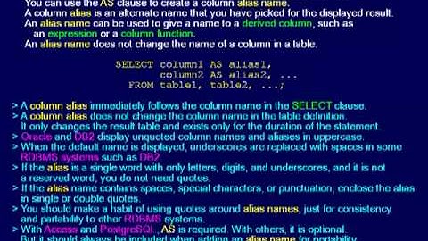 SQL 008 SELECT AS Column Alias How do I change column names?