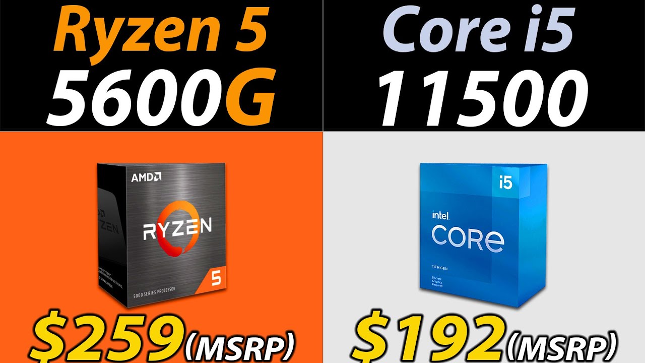 Ryzen 5 5600G Vs. i5-11500 | Vega 7 and UHD 750 | CPU and iGPU